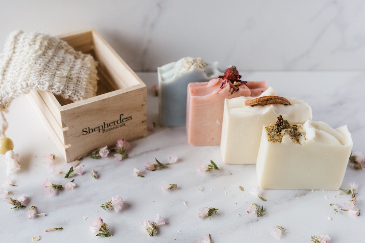 Shepherdess Botanicals Wooden Crate Soap Gift Set